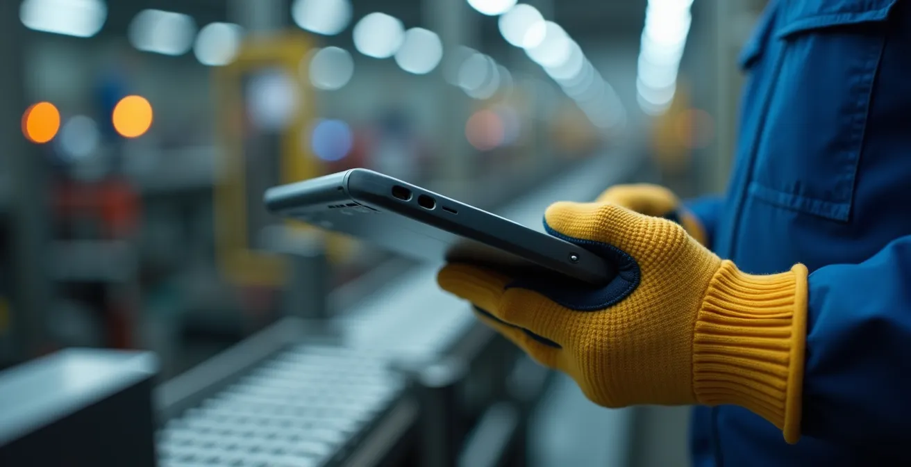 Intégration du numérique et du Lean avec une tablette sur ligne de production