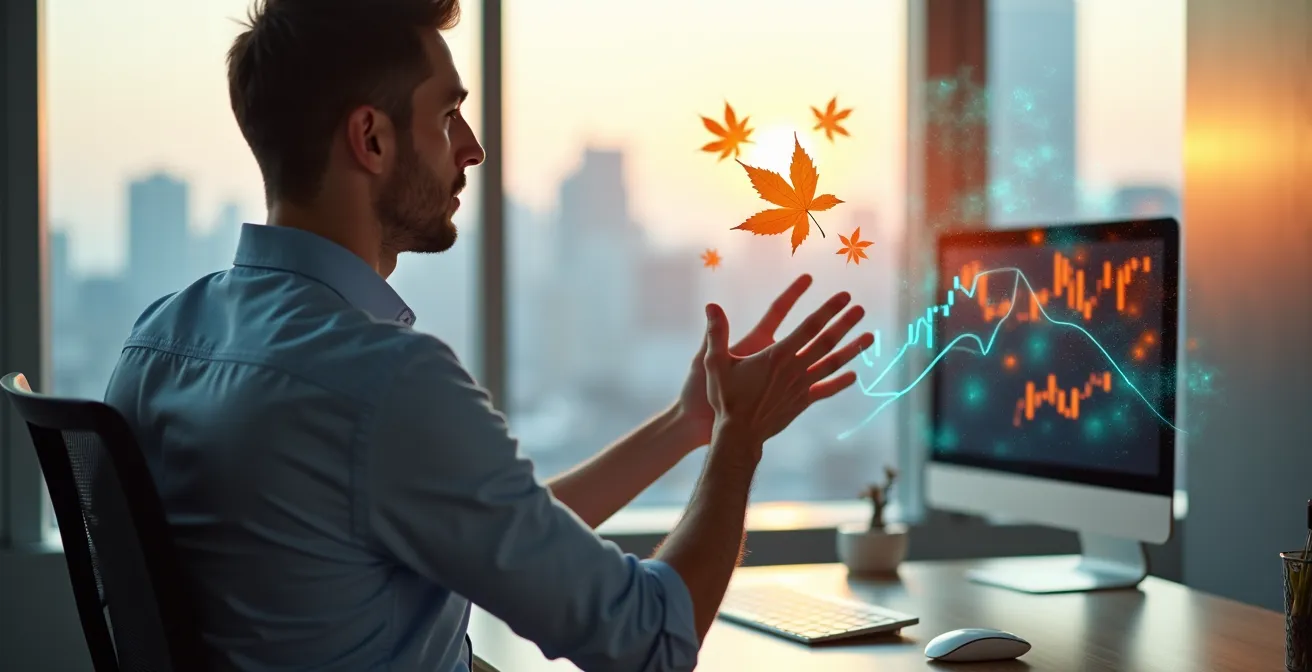 Analyste commercial utilisant un tableau de bord prédictif pour prévoir les ventes saisonnières