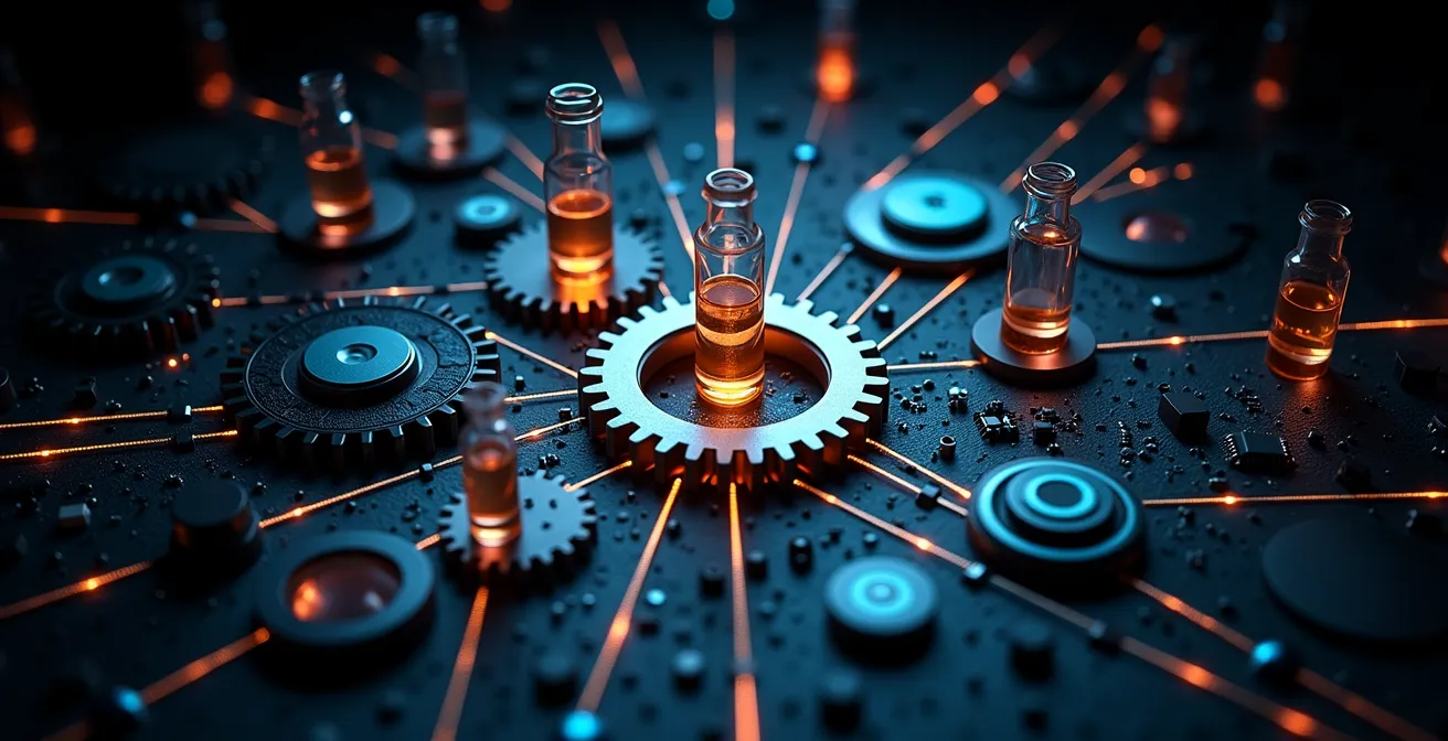 Visualisation abstraite des interconnexions entre les différentes grappes industrielles du Québec