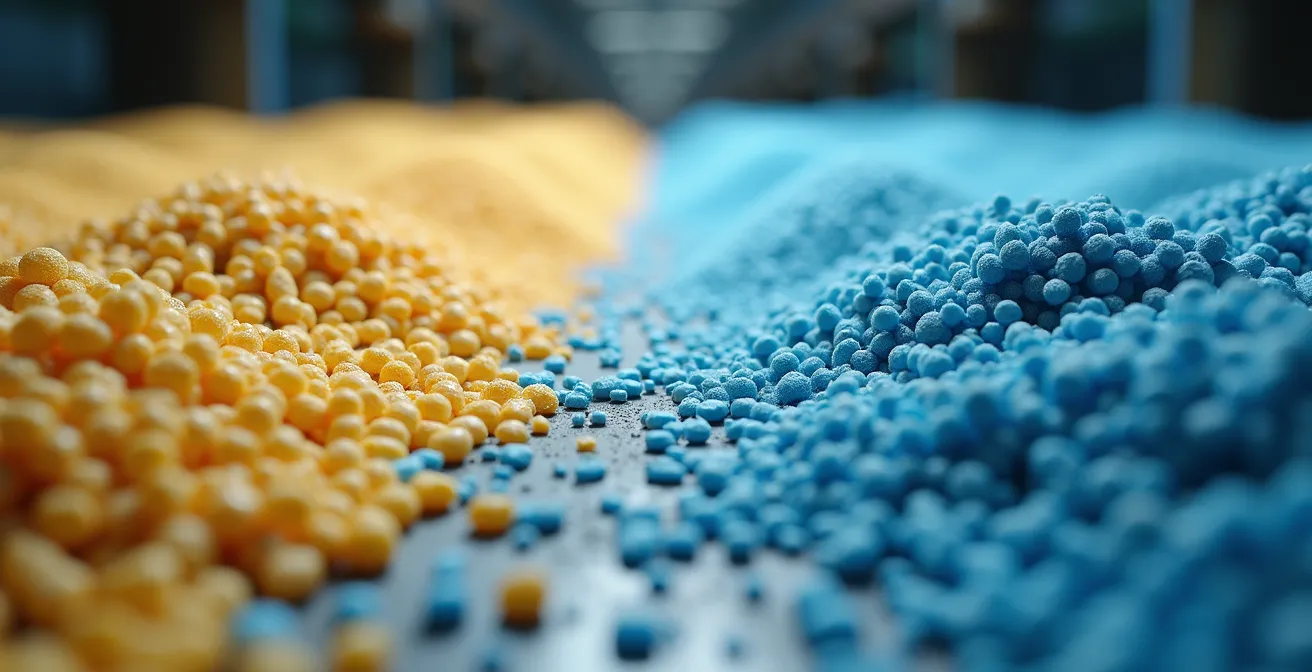 Tableau de bord visuel montrant les économies réalisées grâce aux matières premières secondaires