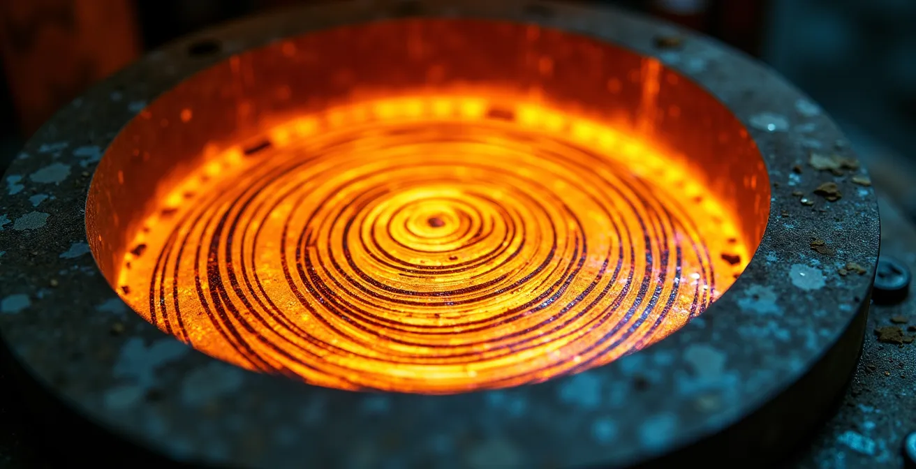 Four à induction électrique dans une fonderie d'aluminium canadienne