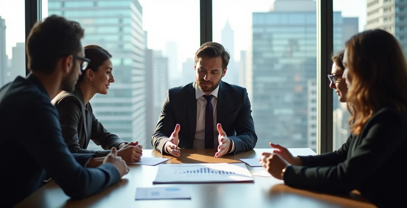 Négociation de valorisation entre fondateurs CleanTech et investisseurs dans un bureau moderne de Montréal