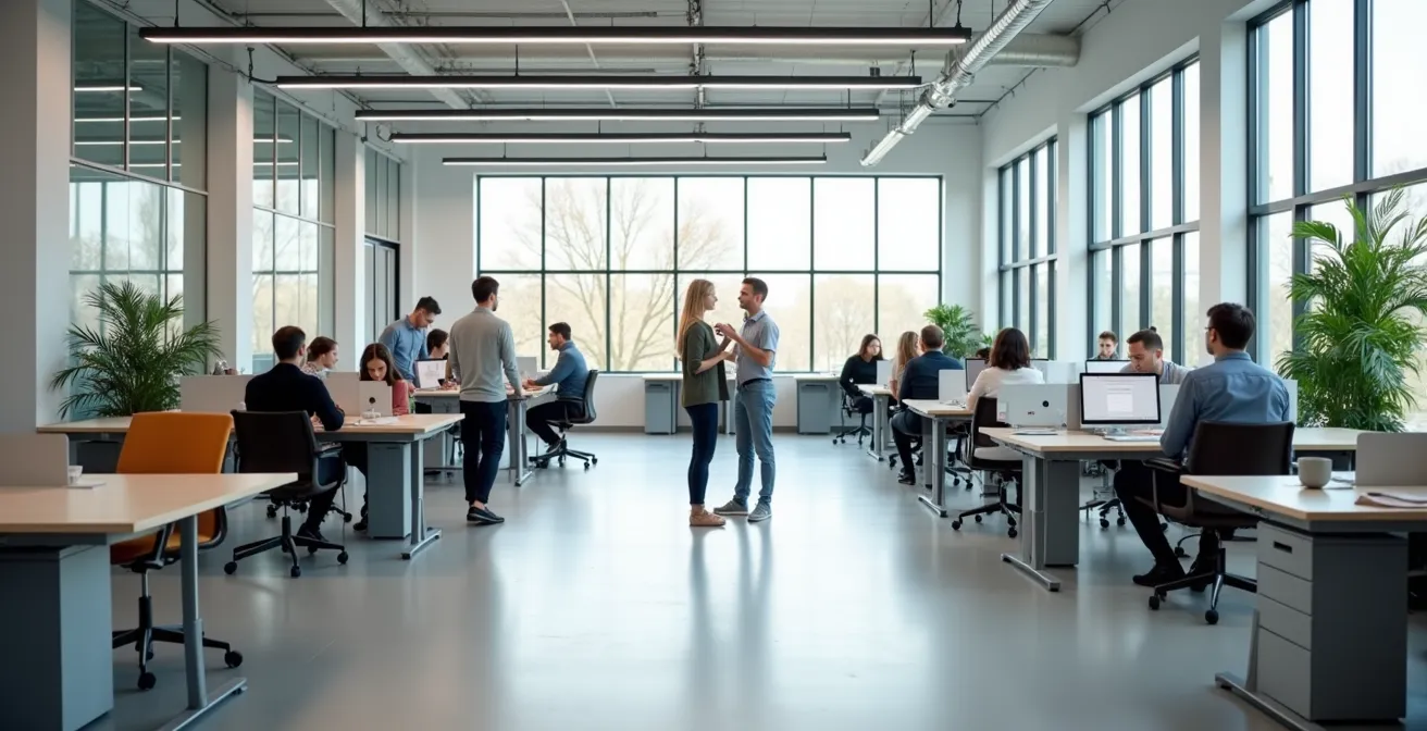 Poste de travail industriel ergonomique adapté pour travailleurs en reconversion et retraités actifs