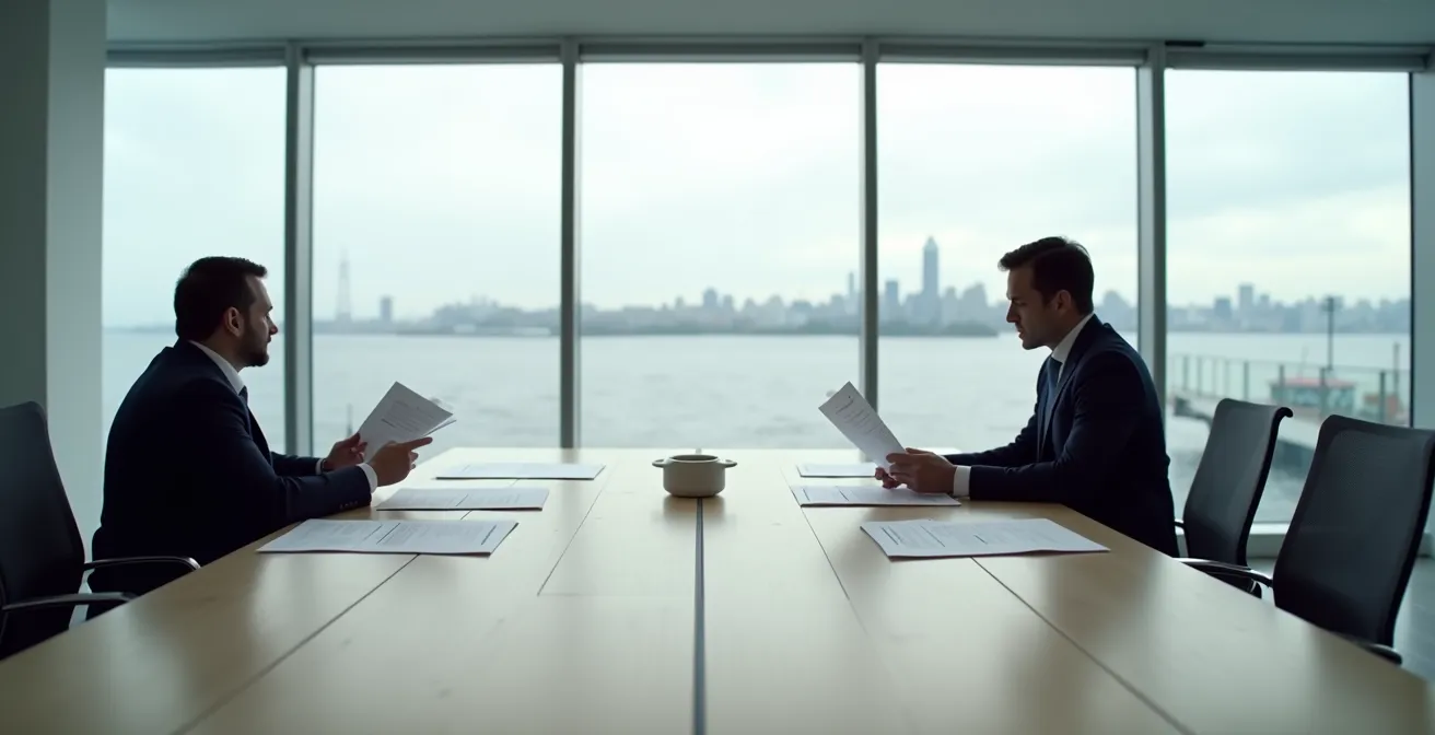 Réunion d'analyse de risques financiers dans une entreprise montréalaise