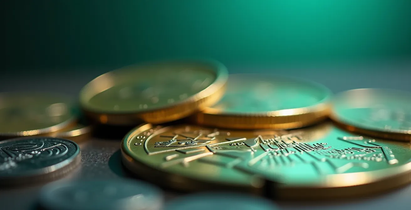 Graphique tridimensionnel abstrait montrant l'évolution des prix du carbone avec une perspective temporelle