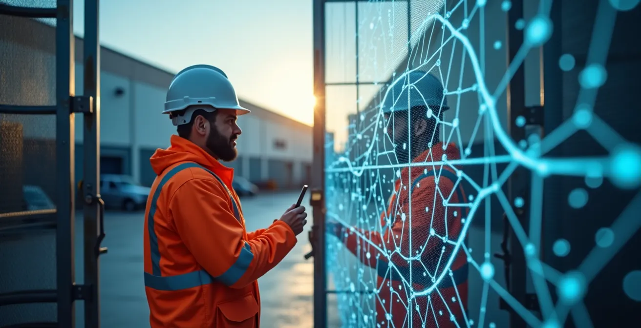 Technicien de maintenance accédant de manière sécurisée aux systèmes d'une usine canadienne
